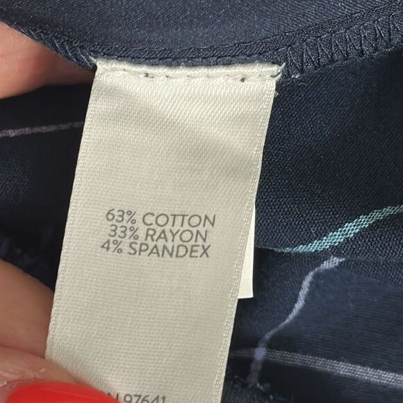 J Jill Pants Size 10 Blue Windowpane Plaid Essential Cotton Stretch Pull On - Picture 10 of 11